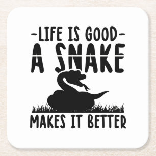 Snakes Life Reptielen Dieren Gift Idee Kartonnen Onderzetters