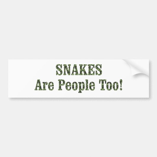 SNAKES zijn ook mensen! Bumpersticker (Voorkant)