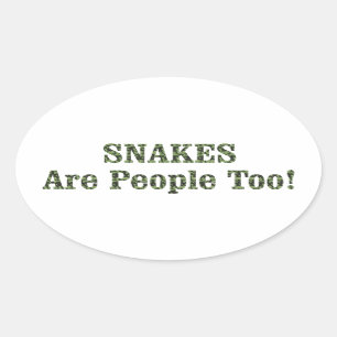 SNAKES zijn ook mensen! Ovale Sticker