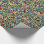 Snakeshead, een kleurrijk William Morris-patroon Cadeaupapier (Hoek)