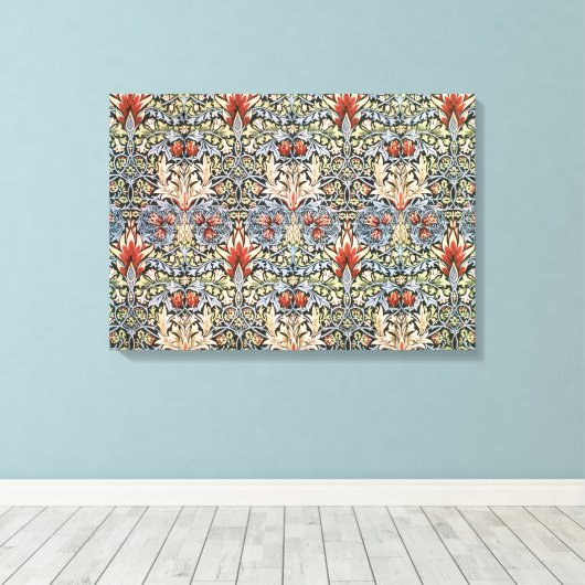 Snakeshead Pattern (door William Morris) Canvas Afdruk (Insitu (Houten vloer))