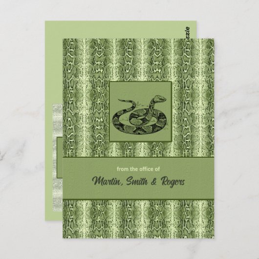 Snakeskin gepersonaliseerd briefkaart (Voorkant / Achterkant)