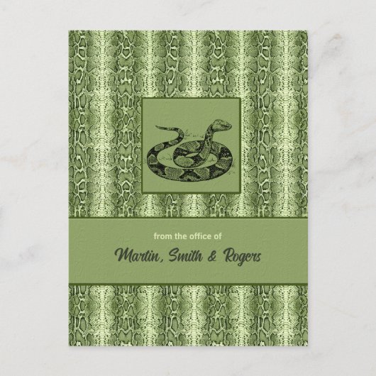 Snakeskin gepersonaliseerd briefkaart (Voorkant)