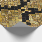 Snakeskin Gold Glitter en Black Pattern Cadeaupapier (Hoek)