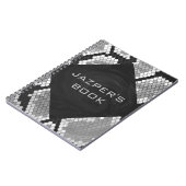 Snakeskin Grey, White en Black Monogrammed Notitieboek (Linkerzijde)