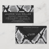 Snakeskin Grey, White en Black Monogrammed Visitekaartje (Voorkant / Achterkant)