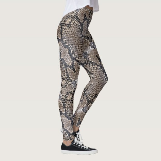 Snakeskin Kijk in Grays en Silvers Leggings (Rechts)