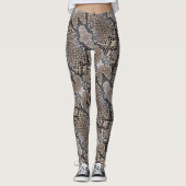 Snakeskin Kijk in Grays en Silvers Leggings (Voorkant)