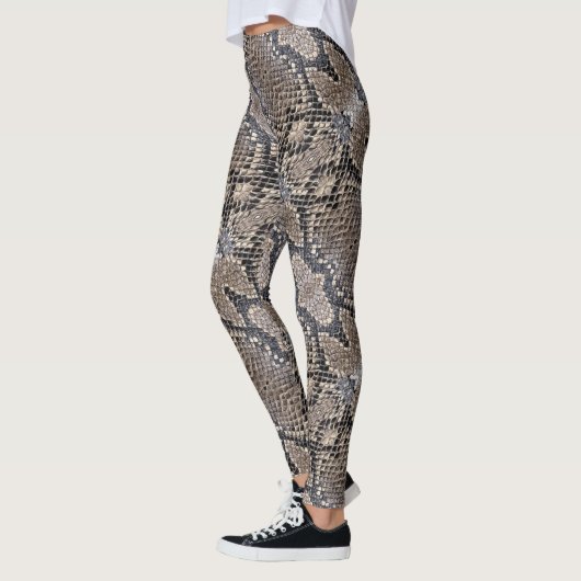 Snakeskin Kijk in Grays en Silvers Leggings (Links)