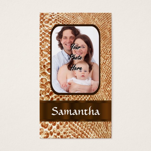 Snakeskin kijken aangepaste foto visitekaartje (Voorkant)
