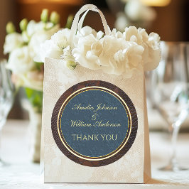 Snakeskin Leather Victoriaans Bruin Huwelijksgunst Ronde Sticker