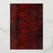 Snakeskin Leather Victoriaans Red Save the Date Folie Uitnodiging (Achterkant)