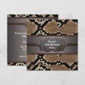 Snakeskin Metal staat voor 40th Birthday Party Kaart (Voorkant / Achterkant)