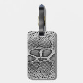 Snakeskin-ontwerp, slangenhutprintpatroon bagagelabel (Achterkant verticaal)