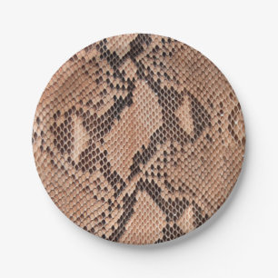 Snakeskin Patroon Koele Dierenprint Papieren Bordje