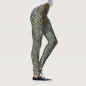 Snakeskin Patroon Waterverf Art Grijs Leggings (Rechts)