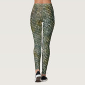Snakeskin Patroon Waterverf Art Grijs Leggings (Achterkant)
