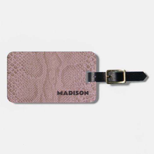 Snakeskin roze patroon bagagelabel (Voorkant horizontaal)