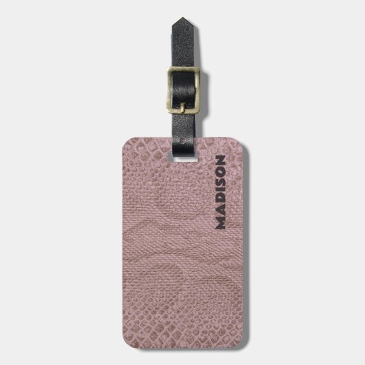 Snakeskin roze patroon bagagelabel (Voorkant verticaal)