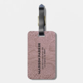 Snakeskin roze patroon bagagelabel (Achterkant verticaal)