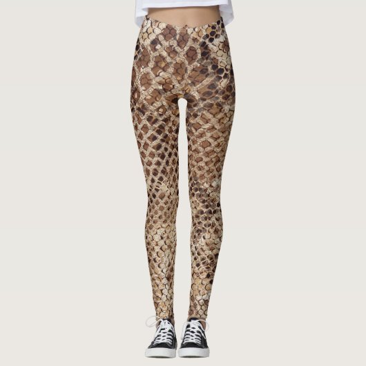 Snakeskin-slang afdrukken leggings (Voorkant)