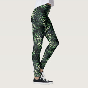 #Snakeskin, Slangenhuid Groen en Zwart Leggings