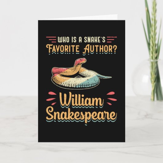 Snakespeare Cobra Snake Reptile Animal Funny Gift Kaart (Voorkant)
