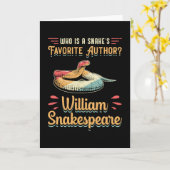 Snakespeare Cobra Snake Reptile Animal Funny Gift Kaart (Gele Bloem)