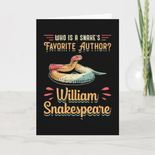 Snakespeare Cobra Snake Reptile Animal Funny Gift Kaart