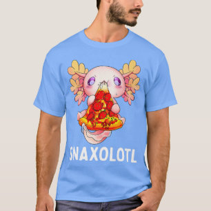 Snaolotl Aolotl Cute Aolotl Eating Pizza Snacks Fu T-shirt