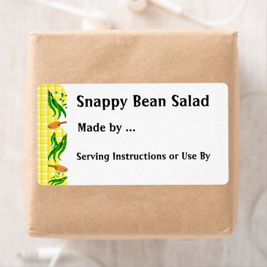 Snap Beans Custom Inblikken of diepvriezer Labels (Insitu)