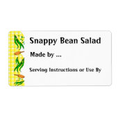 Snap Beans Custom Inblikken of diepvriezer Labels (Voorkant)