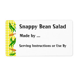 Snap Beans Custom Inblikken of diepvriezer Labels