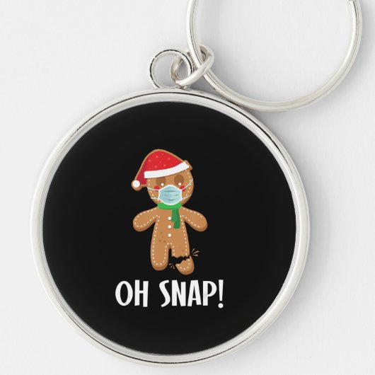 Snap Christmas Ginger Bread Man Mask Holiday Gift Sleutelhanger (Voorkant)
