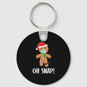 Snap Christmas Ginger Bread Man Mask Holiday Gift Sleutelhanger