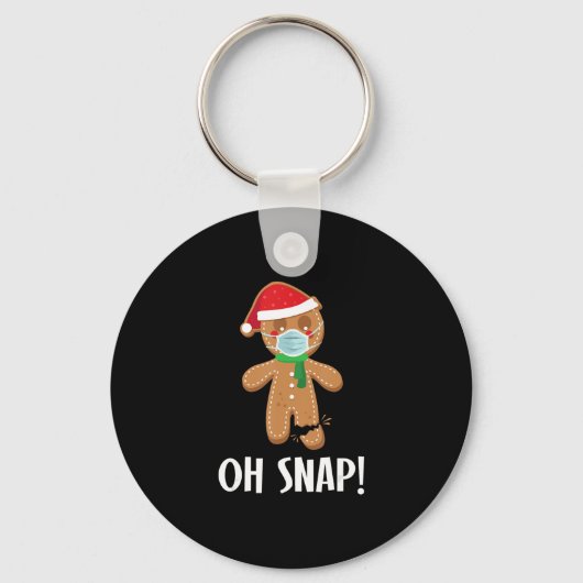 Snap Christmas Ginger Bread Man Mask Holiday Gift Sleutelhanger (Voorkant)