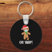 Snap Christmas Ginger Bread Man Mask Holiday Gift Sleutelhanger (Voorkant)