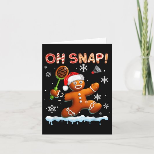 Snap Christmas Gingerbread Broken Spelen Badminton Kaart (Voorkant)