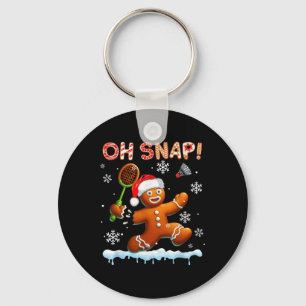Snap Christmas Gingerbread Broken Spelen Badminton Sleutelhanger
