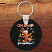 Snap Christmas Gingerbread Broken Spelen Badminton Sleutelhanger (Voorkant)