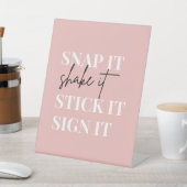 Snap It Shake It Stick It Sign It| Foto Gastenboek Reclamebord Met Voetstuk (Insitu)