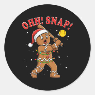 Snap Kerstmis Kerstman Peperkoek Spelend Zachte Pl Ronde Sticker