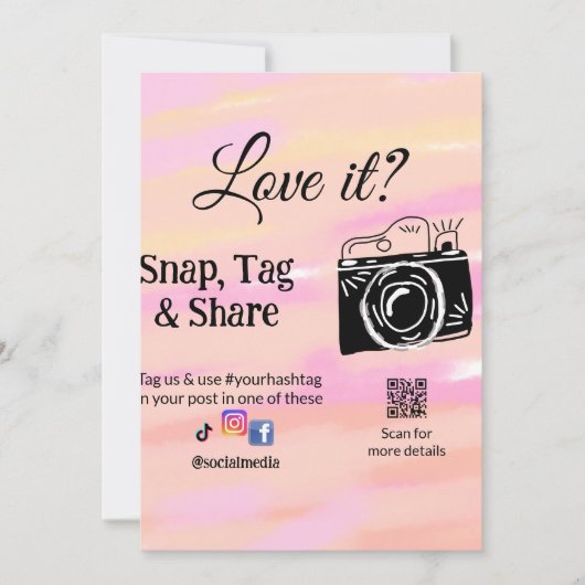 Snap label Share Media Camera Voeg socials toe Hou Feestdagenkaart (Voorkant)