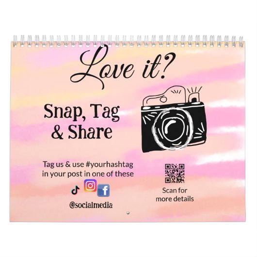 Snap label Share Media Camera Voeg socials toe Hou Kalender (Hoes)