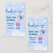 Snap label share social media q r code glitter bla (Voorkant / Achterkant)