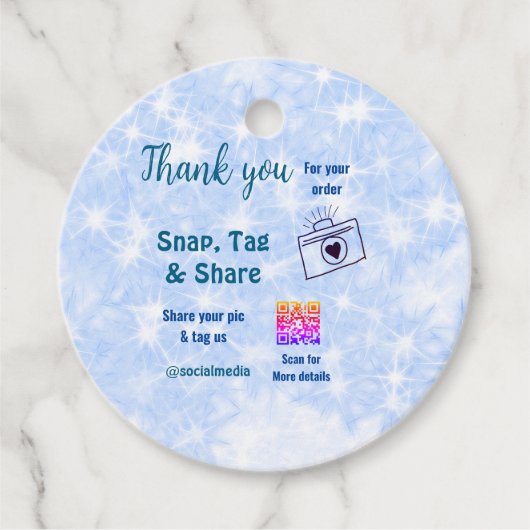 Snap label share social media q r code glitter bla (Voorkant)