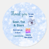Snap label share social media q r code glitter bla (Voorkant)