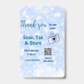 Snap label share social media q r code glitter bla badge (Achterkant)