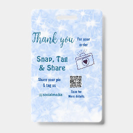 Snap label share social media q r code glitter bla badge