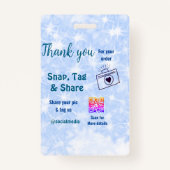 Snap label share social media q r code glitter bla badge (Voorkant)